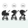 Ickle Bubba Star 2-in-1 Stroller | Reversible Convertible Seat, UPF 50+ Sun Protection, Large Basket, One-Hand Fold, Compact and Durable for Everyday Use (Black) view 4