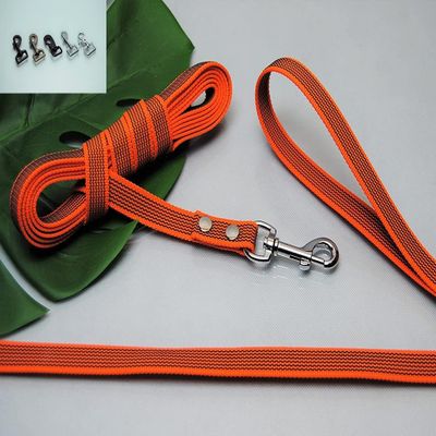 Rubberized Leash White 20 mm (3 m with Loop, Snap Hook: Swedish Hook, Black)