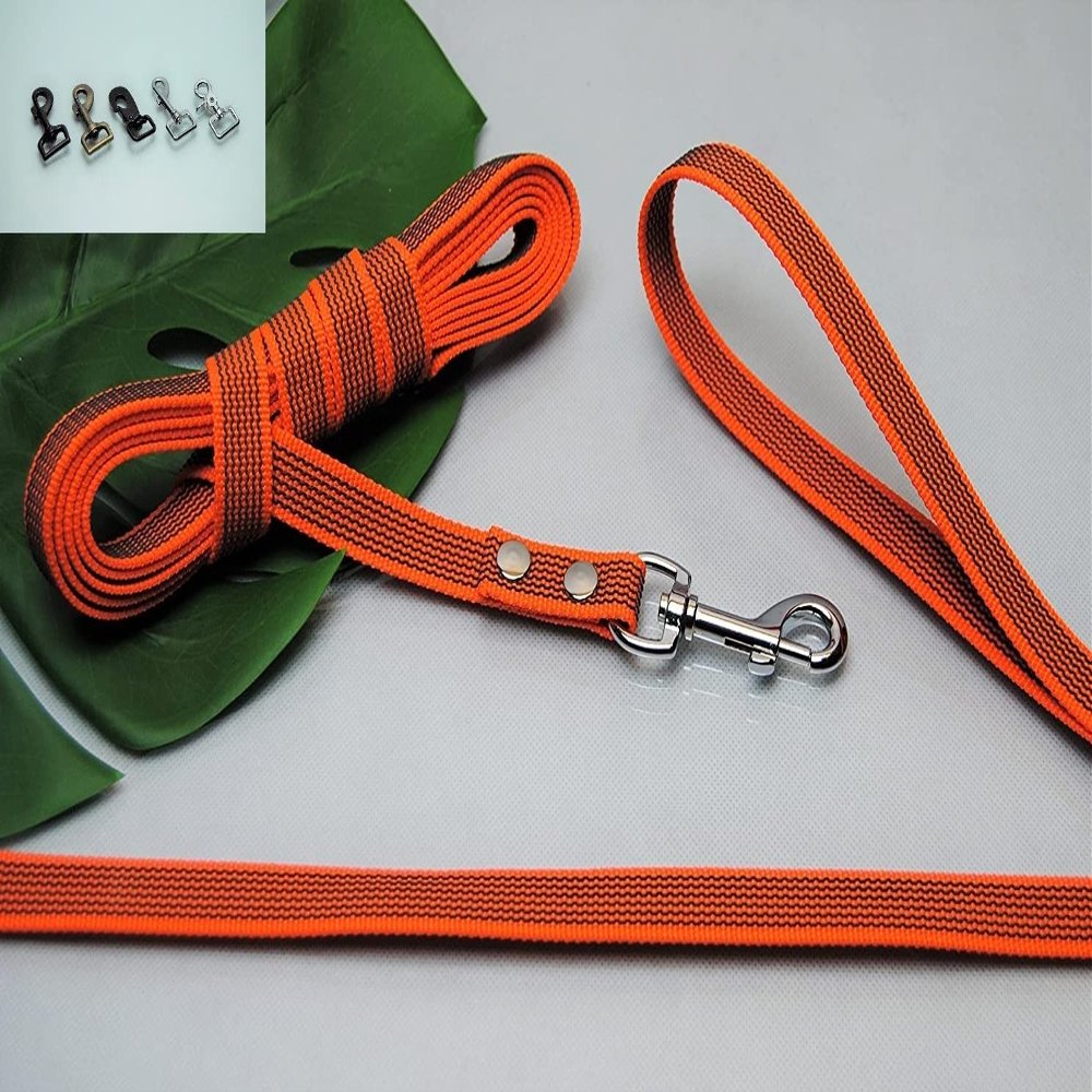 Rubberized Leash White 20 mm (3 m with Loop, Snap Hook: Swedish Hook, Black)