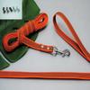 Rubberized Leash White 20 mm (3 m with Loop, Snap Hook: Swedish Hook, Black) view 1