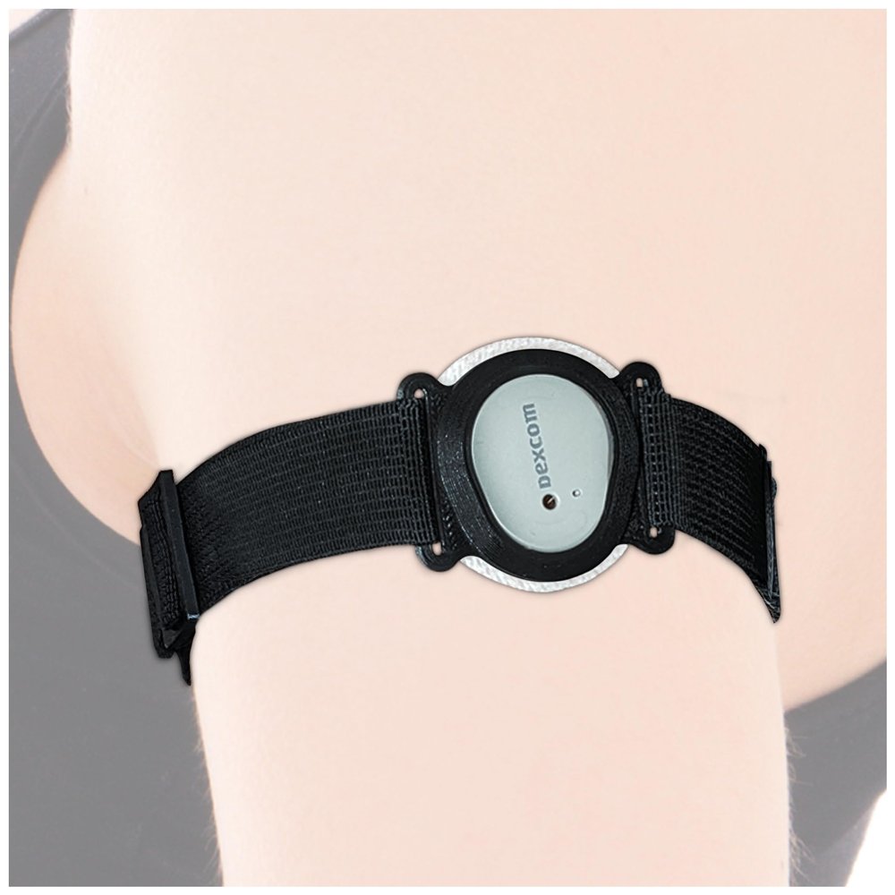 DiaBrothers Securing Band for Dexcom G7 Sensor, Waterproof & Flexible, Adjustable, Black, Size S (15–25 cm)
