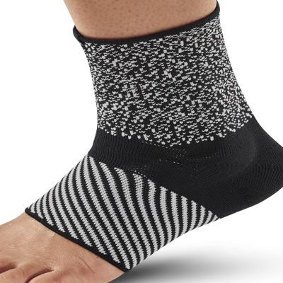 CEP ORTHO ANKLE SLEEVE MAX SUPPORT COMPRESSION Unisex | Ankle Brace with 3D Silicone Pad | Compression Ankle & Foot Support | Black/White | S