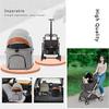 X&Z-XAOY Lightweight Foldable Pet Stroller for Cats and Dogs, 4-Wheel, Black view 2