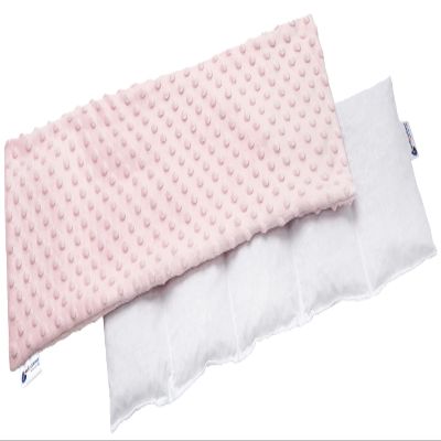 Medi Partners Cherry Pit Heating Pad, Microwaveable, 60 x 20 cm, 800 g, 5 Chambers, Removable Cover, Neck & Shoulder Cold Therapy, Light Pink Minky