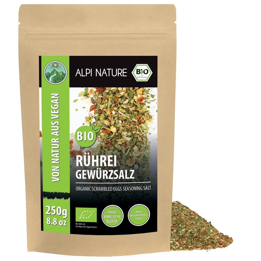 Alpi Nature Organic Scrambled Egg Seasoning 250 g, Spice Blend
