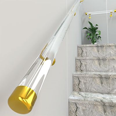 LXLZYXSF Transparent Acrylic Wall-Mounted Stair Handrail, Clear, 120 cm/3.9 ft