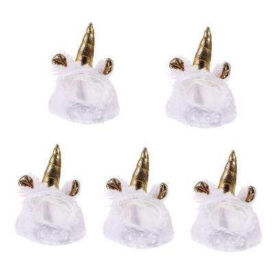 Mipcase 5-Piece Cozy Unicorn Hats for Small Pets