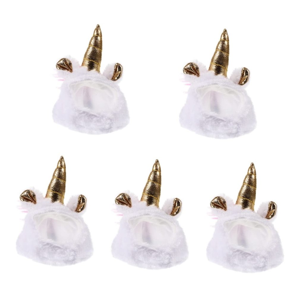 Mipcase 5-Piece Cozy Unicorn Hats for Small Pets