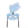 Half-Blue Blue Face Mask with Feathered Woman view 2