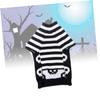 Halloween Dog Sweater with Skull and Stripes view 4