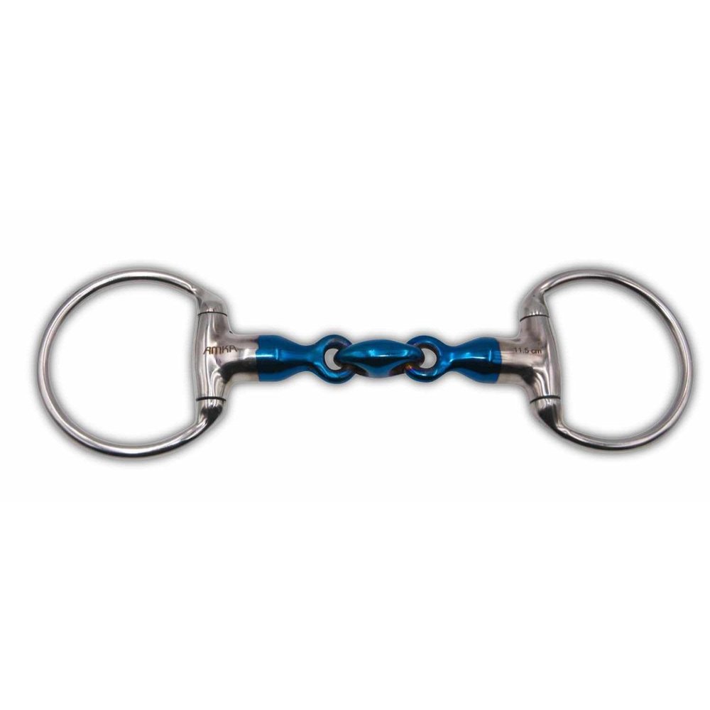 AMKA Sweet Iron Double-Jointed Eggbutt Snaffle, 18 mm, 65 mm Rings