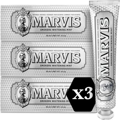 Marvis Smokers Whitening Mint Toothpaste, 3 x 85 ml