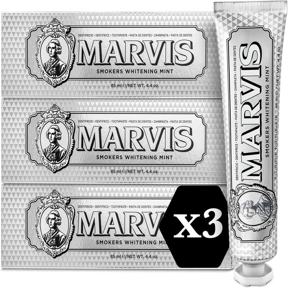 Marvis Smokers Whitening Mint Toothpaste, 3 x 85 ml