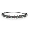 Vintage Black Queen Shiny Crystal Pearl Elastic Headband, 1H2004 view 1
