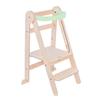 Mamatoyz Fold Mint Montessori Learning Tower, Foldable Birch Wood Tower with 2 Adjustable Heights view 1