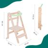 Mamatoyz Fold Mint Montessori Learning Tower, Foldable Birch Wood Tower with 2 Adjustable Heights view 4