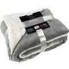 Euromat Sherpa Microfiber Flannel Blanket, Throw, Bedspread 150 x 200 cm (Light Gray) view 2