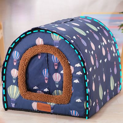 Outdoor Cat House with Curtain, Winterproof Dog House for Large Dogs, 600D Oxford Fabric (Color: 3, Size: XXL)