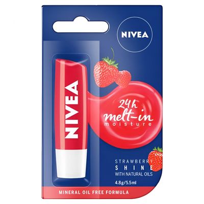 NIVEA Strawberry Tinted Lip Care, 4.8 g, Pack of 2