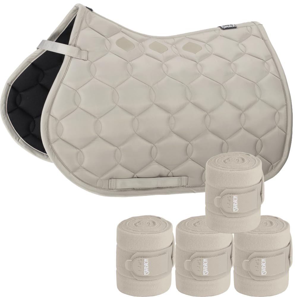 Eskadron Glossy Wave Dove Saddle Pad & Bandage Set, Dressage (DL)