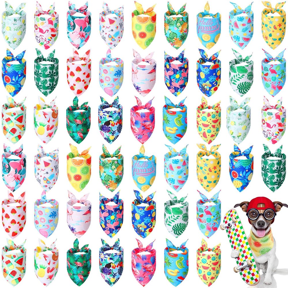 Chunful 50 Pack Summer Dog Bandanas