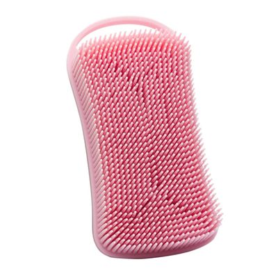 Toyvian Gentle Double-Sided Bath Brush for Toddlers and Babies, Silicone with Hook