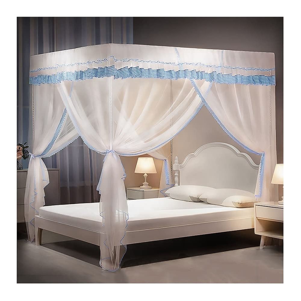Summer Bed Canopy Mosquito Net with Metal Holder, 200 x 220 cm, Color B