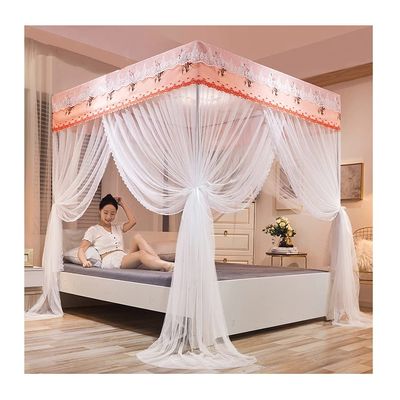 Canopy Bed Mosquito Net with 4 Corner Poles and Metal Stand for Single or Double Beds, 120 x 200 cm, Color E