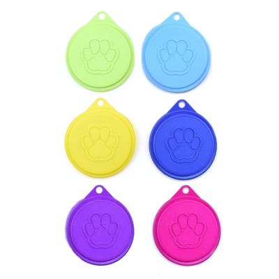 LOSOO 6-Pack Pet Food Can Lids, Food-Grade Silicone