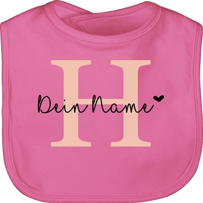 Personalized Pink Baby Bib with Initial and Name