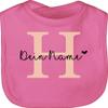 Personalized Pink Baby Bib with Initial and Name view 1