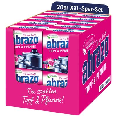 abrazo Pots & Pans | 240 Cleaning Pads, 20 x 12 Count, for Pots, Grills & Ovens