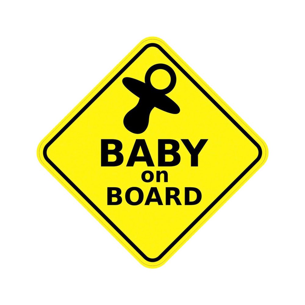 MACMRD Car Sticker 13 cm x 13 cm, Baby on Board, Stylish Scratch-Resistant Waterproof Vinyl Sticker