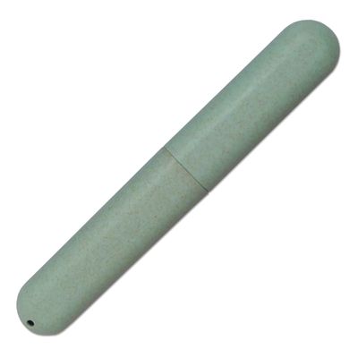 Dental Aesthetics Eco Wheat Straw Toothbrush Travel Case, 1-Pack, Green, 20.5 x 3 x 2 cm