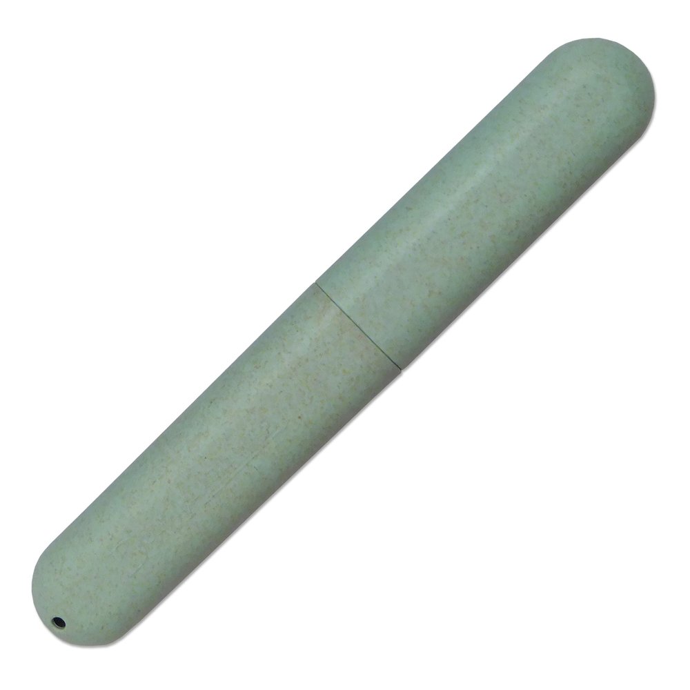 Dental Aesthetics Eco Wheat Straw Toothbrush Travel Case, 1-Pack, Green, 20.5 x 3 x 2 cm