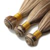Larafona Human Hair Weft Bundles, Brown/Honey Blonde P4/27, Straight, 3-Pack, 100 g Each, 60 cm view 4