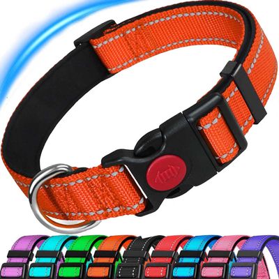 ATETEO Reflective Padded Dog Collar for Medium Dogs