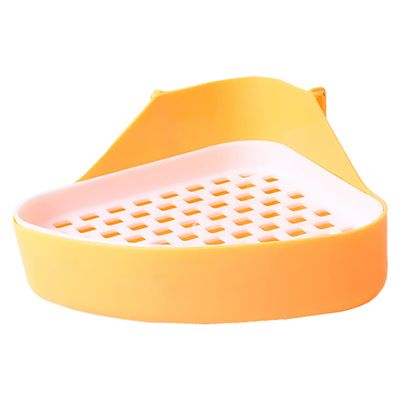 Mipcase Plastic Small Animal Toilet with Wall Design for Rabbits and Chinchillas, Orange, Random Color
