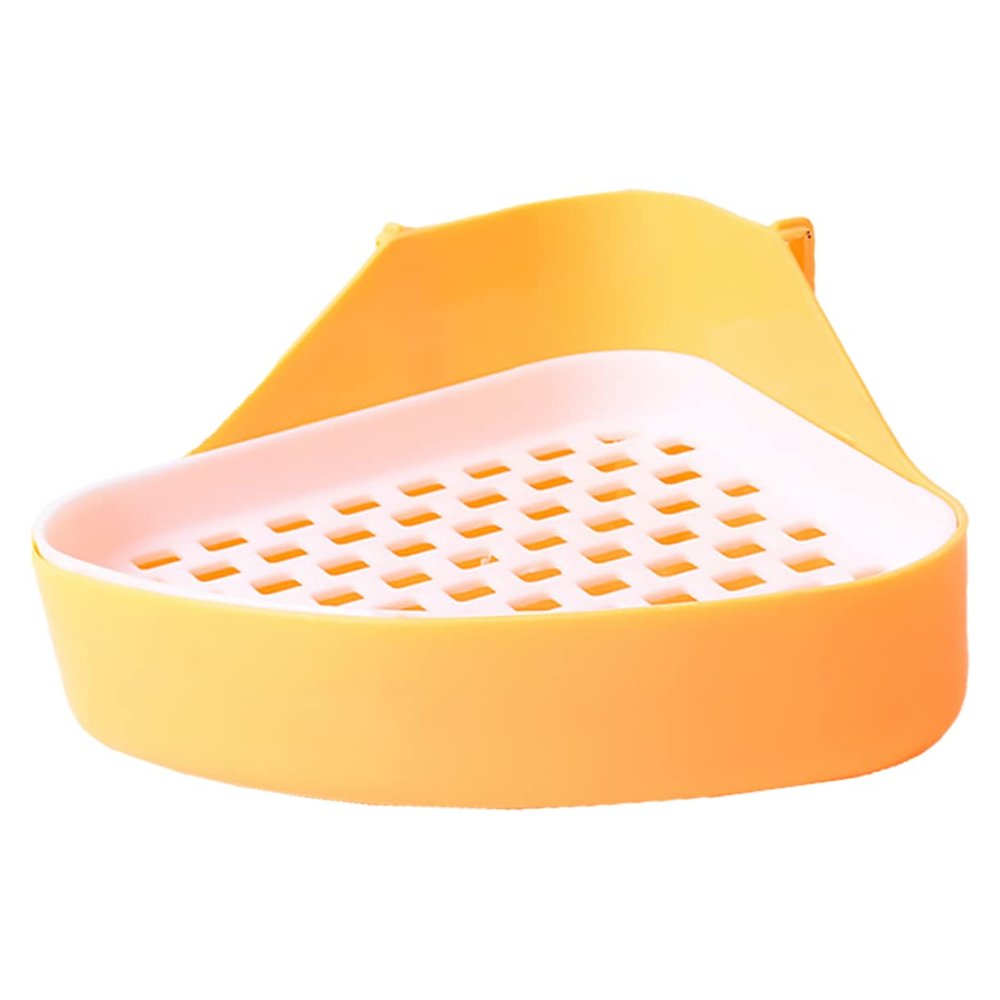Mipcase Plastic Small Animal Toilet with Wall Design for Rabbits and Chinchillas, Orange, Random Color