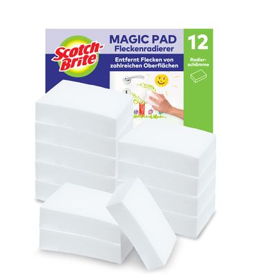 Scotch-Brite Magic Eraser, 12-Pack Cleaning Sponges for Removing Stains and Dirt