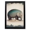 Nacnic Elephant Poster in Precision Style, Sleeping Animal Illustrations in Warm Colors for Children's Rooms, A4 view 1