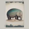 Nacnic Elephant Poster in Precision Style, Sleeping Animal Illustrations in Warm Colors for Children's Rooms, A4 view 2