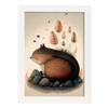 Nacnic Chipmunk Poster in Precision Style, Sleeping Animal Illustrations, A4 with White Frame view 1