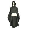 Medieval Women's Dress, Cosplay/Jedi Robe, Long Tunic Cape, Green, XXL view 3