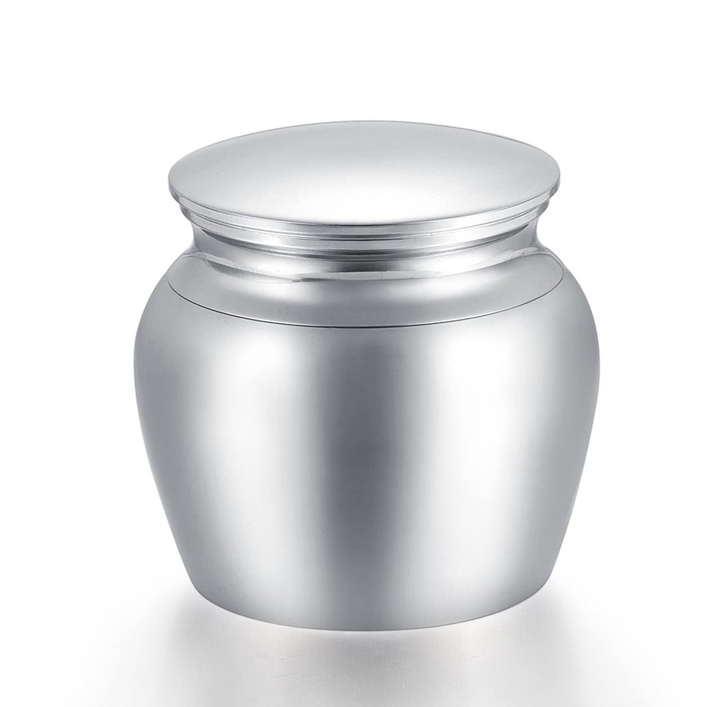 BIAIHQIE Highly Polished Pet Memorial Urn, 43 × 45 mm, Stainless Steel