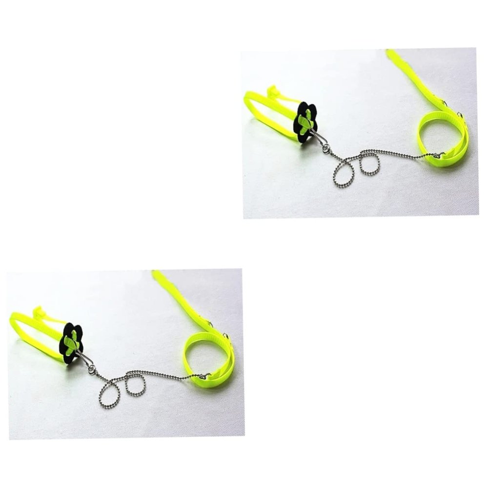 POPETPOP 2-Piece Adjustable Fluorescent Green Harness and Leash Set for Reptiles and Lizards