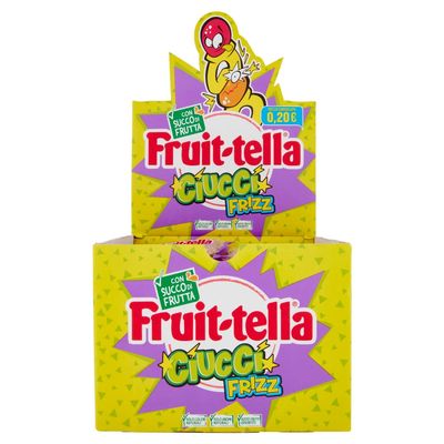 Fruittella Frizz Schnuller Fruit-Flavored Gummy Candy with Fruit Juice, Individually Wrapped, Box of 150