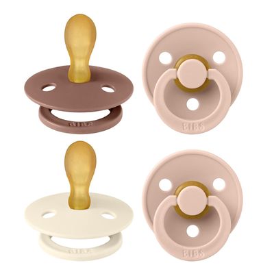 BIBS Colour Pacifiers, 6–18 Months, 4-Pack, Blush Mix