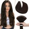 SEGO Tape Extensions, 10 Wefts, 25 g, 7A Straight 100% Remy Human Hair, Dark Brown #2, 55.88 cm view 1