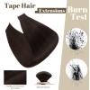 SEGO Tape Extensions, 10 Wefts, 25 g, 7A Straight 100% Remy Human Hair, Dark Brown #2, 55.88 cm view 3